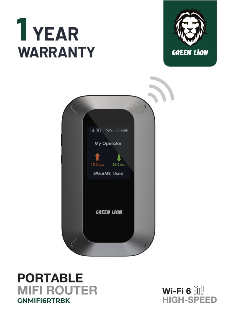 GREEN LION Portable Mifi Router 3000mAh Battery with Up To 50Mbps Upload Speed and Up To 150Mbps Download Speed / Up to 10 Connected Devices / Automatic Configuration / Supports Up To 32GB TF Card - Black - Image 1