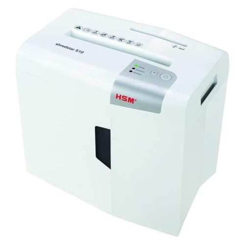 HSM shredstar S10, 10-Sheet Strip-Cut Paper/CD/Card Shredder, P-2 Security Level, 4.8 Gallon, White | HSM1042W - Image 1
