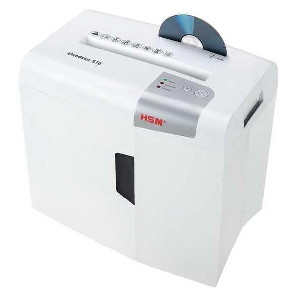 HSM shredstar S10, 10-Sheet Strip-Cut Paper/CD/Card Shredder, P-2 Security Level, 4.8 Gallon, White | HSM1042W - Image 2