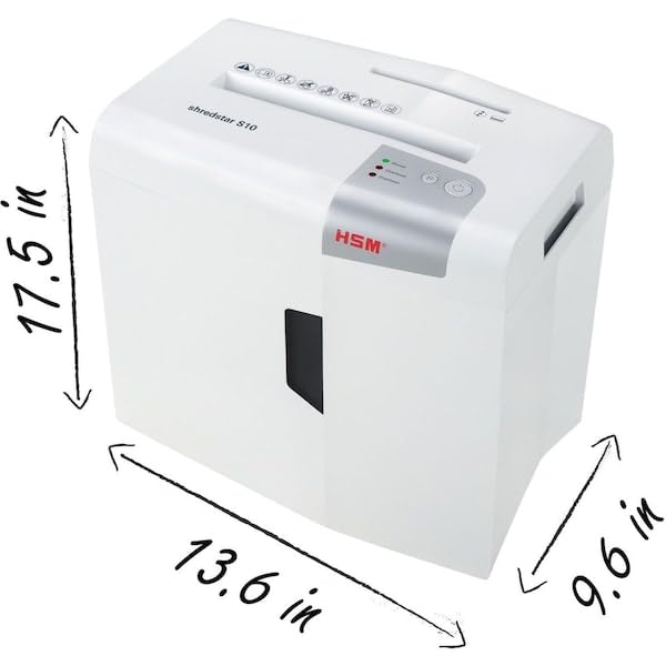 HSM shredstar S10, 10-Sheet Strip-Cut Paper/CD/Card Shredder, P-2 Security Level, 4.8 Gallon, White | HSM1042W - Image 5
