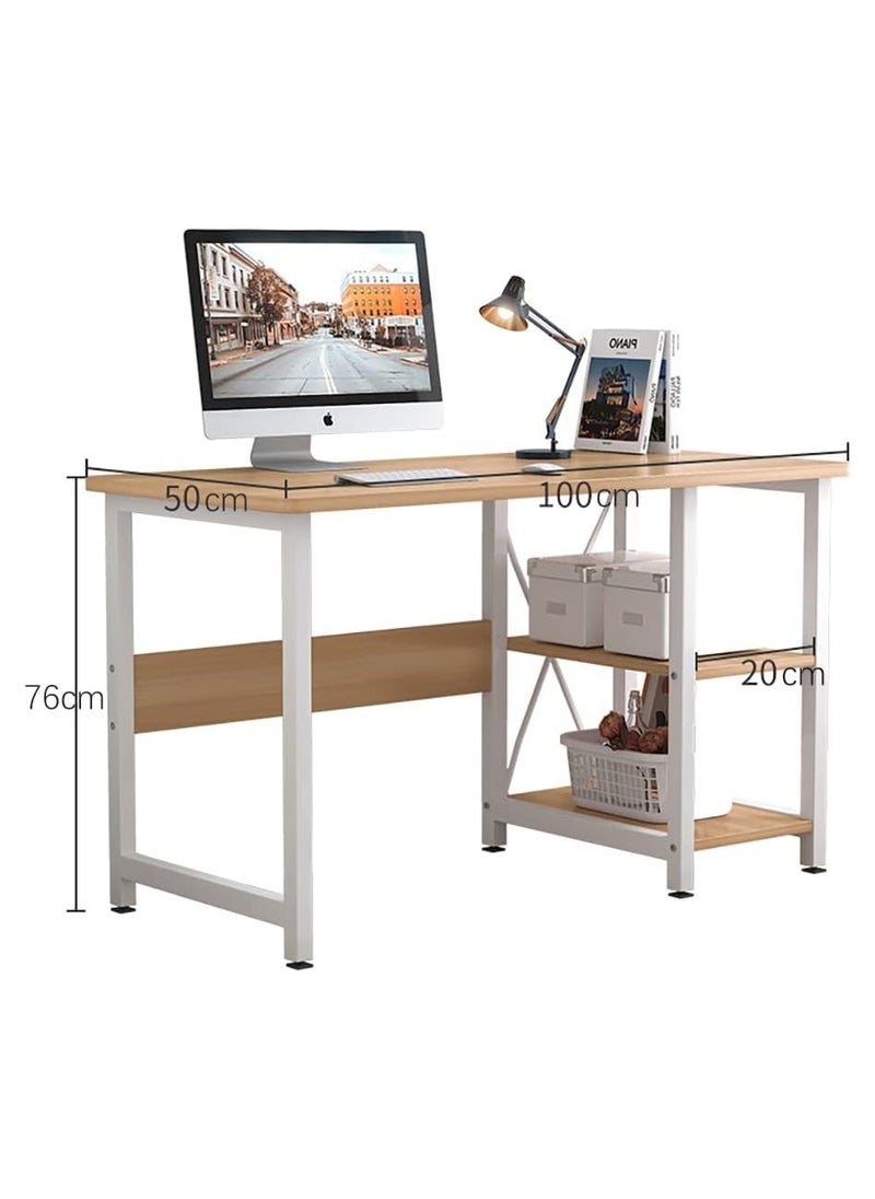 AGD - Computer Desk with Side Storage Shelves with Sturdy Legs - Image 1