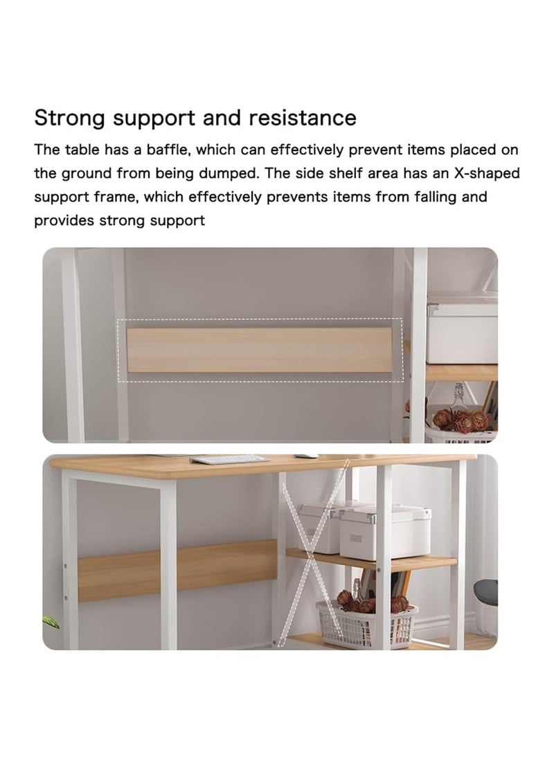 AGD Computer Desk with Side Storage Shelves with Sturdy Legs  - Image 2