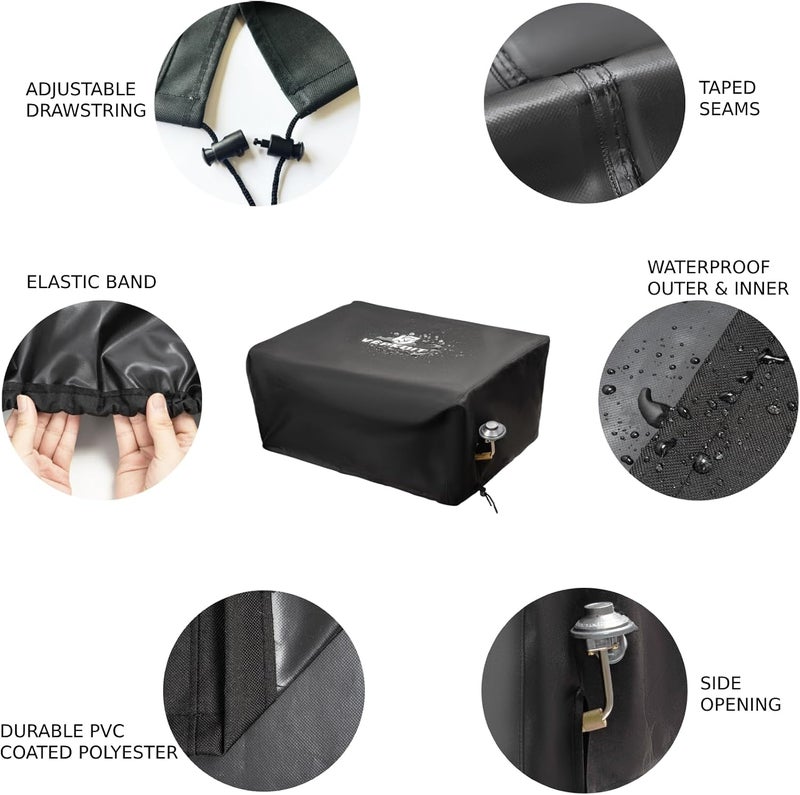 VEPKOIT Griddle Cover for Blackstone 17 inch Griddle Without Hood, Heavy Duty Waterproof Gas Grill Cover Fits Blackstone Griddle, Weather Resistant Tabletop Griddle Outdoor BBQ Grilling Accessories - Image 3