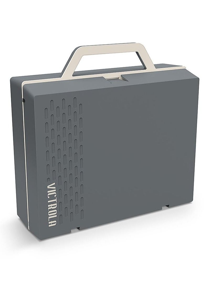 VICTROLA Victrola Re-Spin Sustainable Suitcase Record Player with Built in Bluetooth Speakers 3 Speed Belt Driven Turntable Built-in Bass Radiator 3.5mm Headphone Jack Graphite Grey  - Image 2