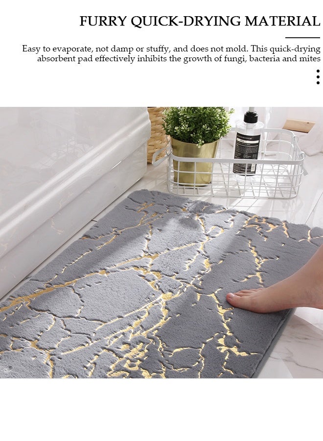 DUNISO سجادة حمام سجادة ناعمة للغاية وذات قدرة على الامتصاص، سجاد حمام مضاد للانزلاق سريع الجفاف، سجادة حوض استحمام أرضية للحمام ودش 40*60 سم - Image 5
