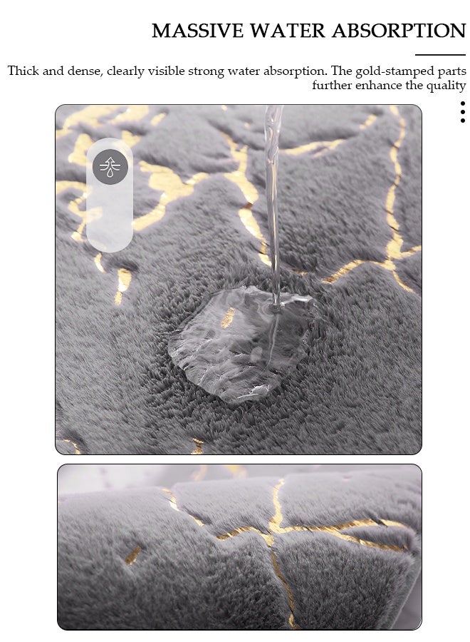 DUNISO سجادة حمام سجادة ناعمة للغاية وذات قدرة على الامتصاص، سجاد حمام مضاد للانزلاق سريع الجفاف، سجادة حوض استحمام أرضية للحمام ودش 40*60 سم - Image 3