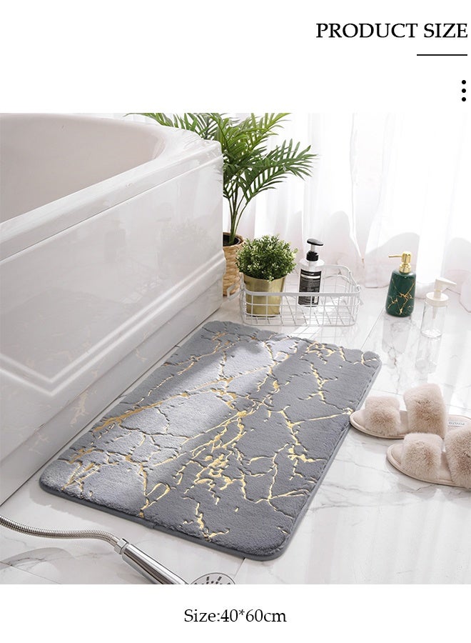 DUNISO سجادة حمام سجادة ناعمة للغاية وذات قدرة على الامتصاص، سجاد حمام مضاد للانزلاق سريع الجفاف، سجادة حوض استحمام أرضية للحمام ودش 40*60 سم - Image 2