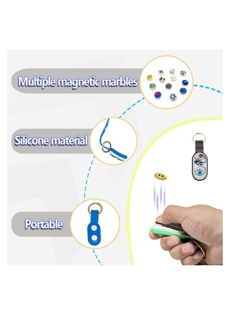 Excefore - Magnetic Pop up Buckle Fidget Toy Finger Elastic Magnet Fidget Decompression Toy Anxiety Relief Portable Flip Click Toy Keychain Click Clack Fidget Toy for Kids Adults - Image 1