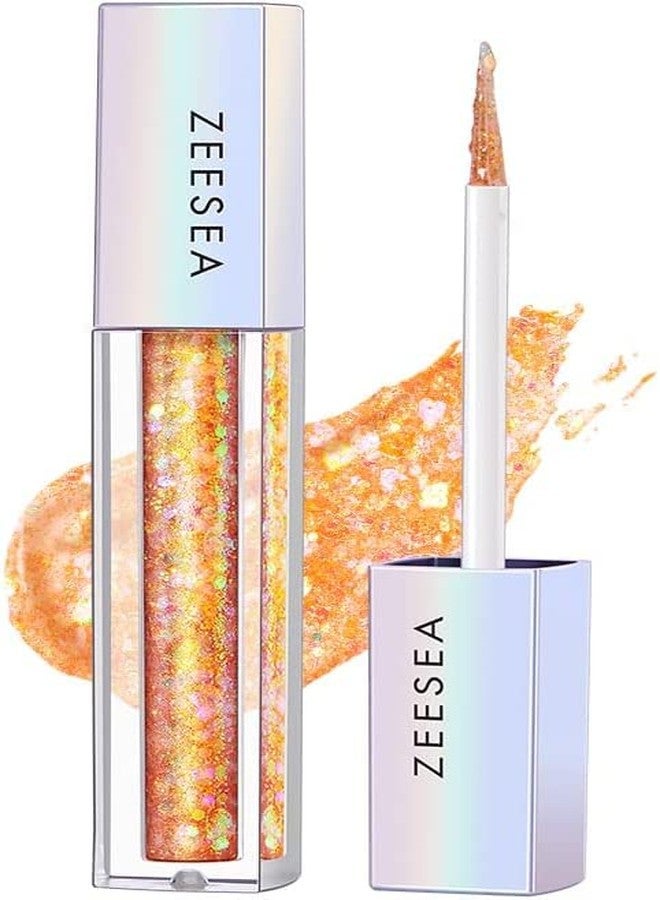 zeesea Glitter Galaxy Colored Liquid Eyeshadow, Dazzling Shimmer Eye Makeup, High Pigmented & Long Lasting (OR03 Sunset Diamond) - Image 1