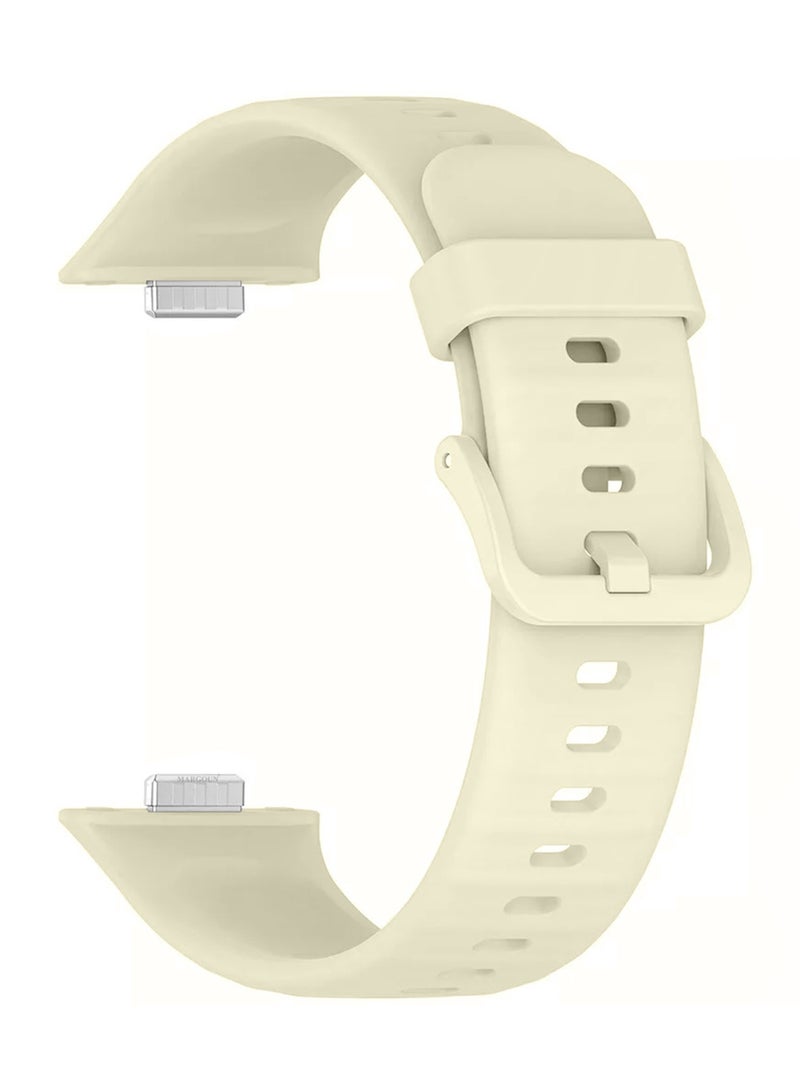 Wristband for Huawei Watch Fit 3/Fit 4/Fit 4 Pro Bands, Silicone Bracelet Quick Release Arm Band, Replacement Smartwatch Band Quick Release Sport Straps - Beige - Image 3