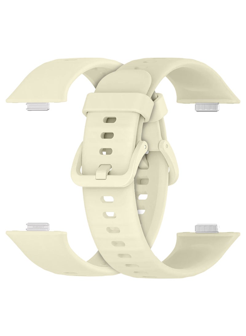 Wristband for Huawei Watch Fit 3/Fit 4/Fit 4 Pro Bands, Silicone Bracelet Quick Release Arm Band, Replacement Smartwatch Band Quick Release Sport Straps - Beige - Image 1