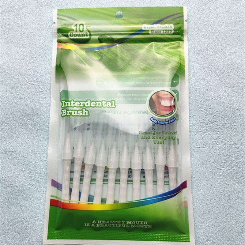 Generic Orthodontic I-Shaped Interdental Brushes 10 Pcs White 0.4mm [10 PCs/bag]] 