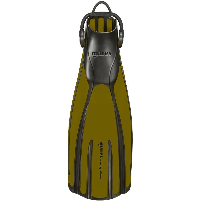Mares Unisex Adults Avanti Quattro Diving Fins Durable Efficient Versatile OpenHeel Scuba Fins with FourChannel Design Bungee Strap Olive Regular - Image 2