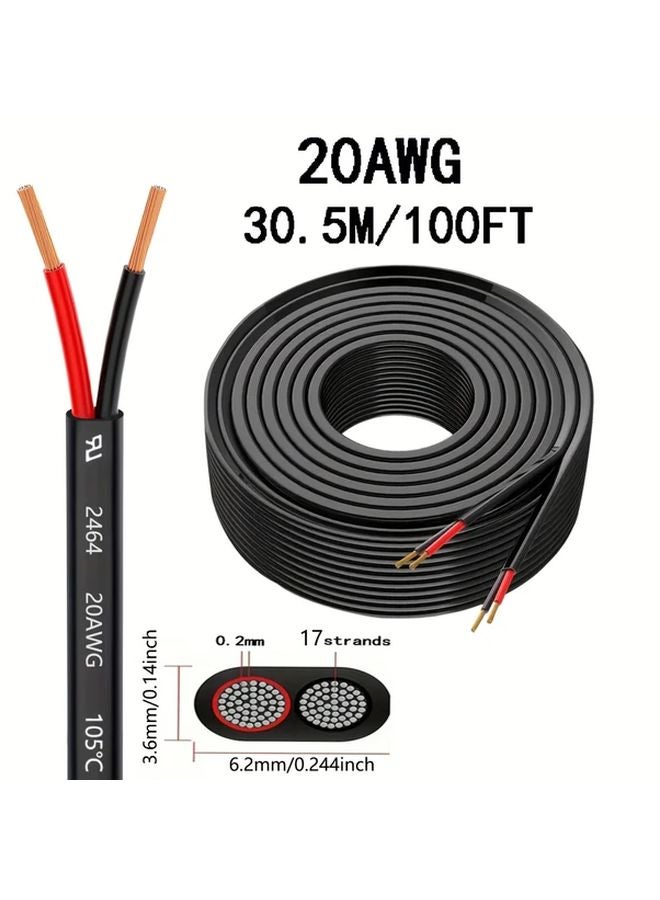 20AWG CCA Twin Core Copper Clad Aluminum Wire 1200 79 Inch For LED Strips Car Speakers - Image 1