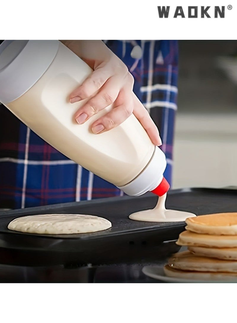 WAOKN Portable Handheld Batter Dispenser,Ideal for Making Pancakes, Crepes, and Other Baked Goods , Easy-to-Use Mixing and Measuring Container with Built-in Level Indicators for Dispensing - Image 4