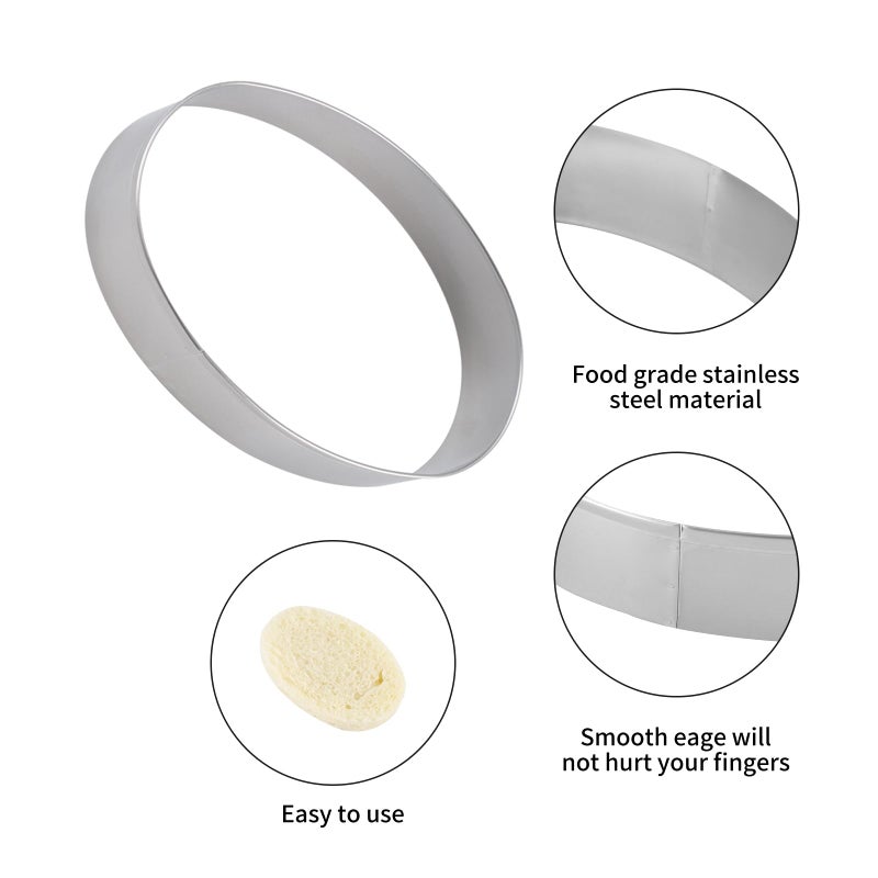 ANCKNE Oval Cookie Cutter Set Large - 5 Inch  4 Inch  3 Inch  2 Inch - Geometric Cookie Cutters Shapes Molds - Stainless Steel Homemade Oval Biscuit Treats Cutter - Image 2