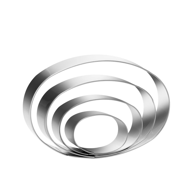 ANCKNE Oval Cookie Cutter Set Large - 5 Inch  4 Inch  3 Inch  2 Inch - Geometric Cookie Cutters Shapes Molds - Stainless Steel Homemade Oval Biscuit Treats Cutter - Image 1