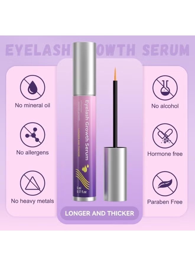 Vxzit Lash Serum Natural & Vegan Eyelash Growth Serum for Longer, Thicker, Fuller Lashes Nourishing & Conditioning Formula Safe for Sensitive Eyes - 5ml - Image 3