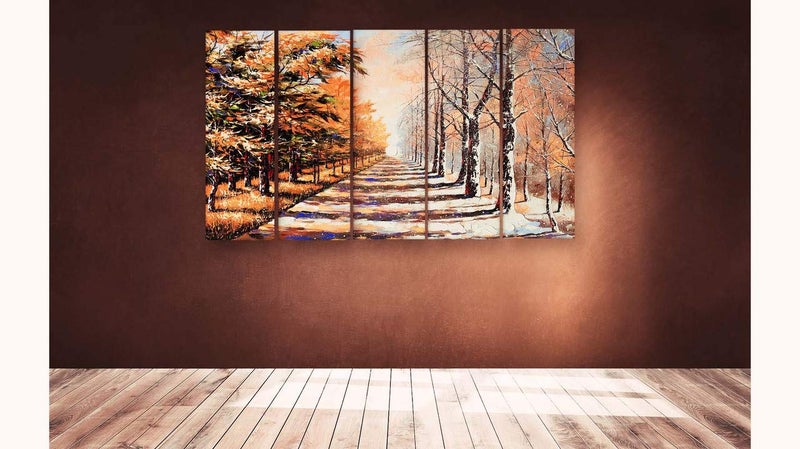 Casperme Beautiful Modern Art Multiple Frames Wall Painting For Living Room Bedroom Hotels Office With Sparkle Touch 7mm Hard Wooden Board 50 30 inches Casper_HD_MF_562 - Image 3