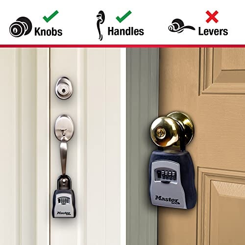 Master Lock Key Lock Box for House Keys – Outdoor Portable Combination Lockbox with Resettable 4 Digit Code, Weather Resistant Durable Metal Body, Holds 5 Keys, 5400EC2, Black, 2 Pack - Image 4