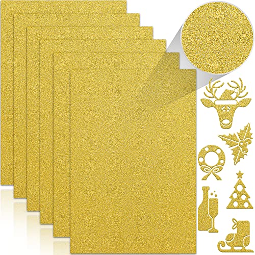 Twavang 24 Sheets Gold Glitter Cardstock Paper A4 Premium Sparkly Paper for Scrapbook DIY Projects Party Decoration Gift Box Wrapping 250GSM92lb - Image 1