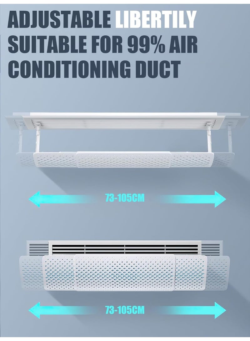 Seemo Central Air Conditioner Deflector, Adjustable AC Air Flow Deflector, Side Outlet Air Vent, 73-105cm Telescopic, Adsorb Peculiar Smell Windshield,Baffle Wind Guide, Anti-Direct Blowing  - Image 2