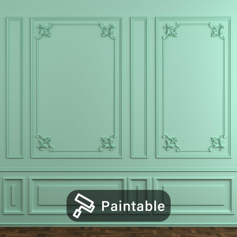 Pangda Corner Wall Molding French Style Wainscoting Panels Flora Moulding Corner Panel Wall Molding Kit for Cabinet Picture Frames Decor, Not Include Glue(4 Pcs,Fleur De Lis Style) - Image 3