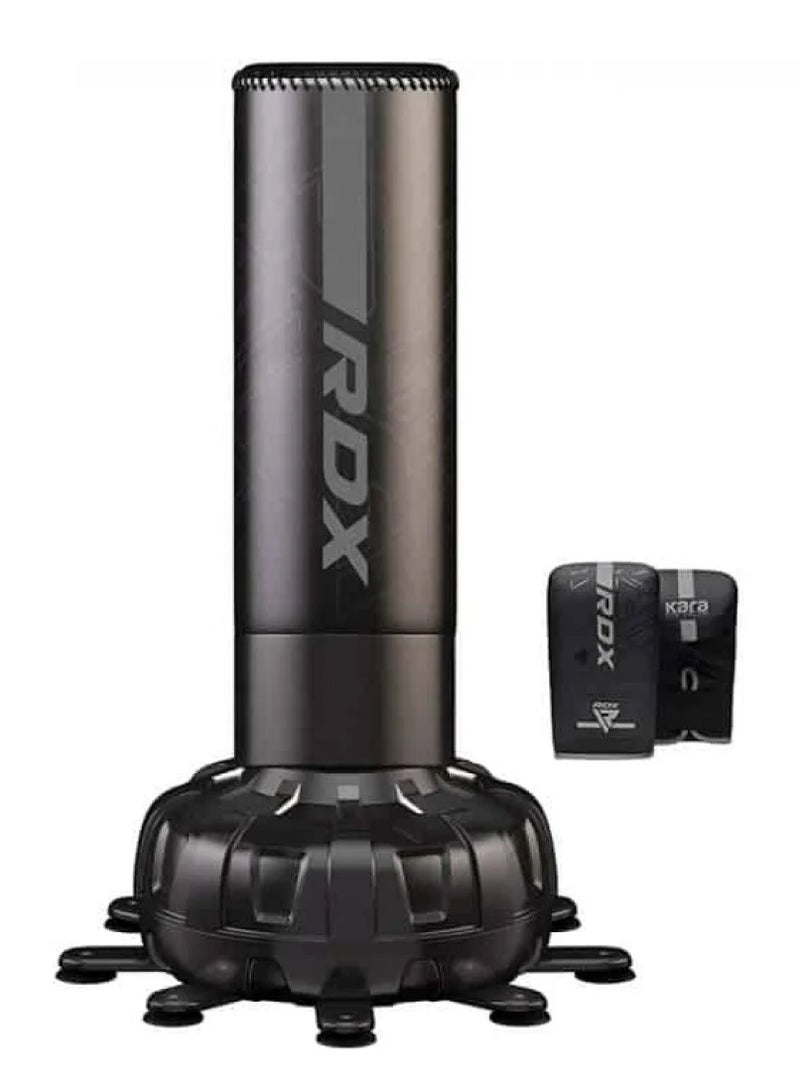 RDX Black 6ft F6 Kara Free Standing Punching Bag with Gloves - Image 1
