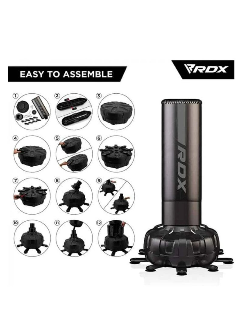 RDX Black 6ft F6 Kara Free Standing Punching Bag with Gloves - Image 2