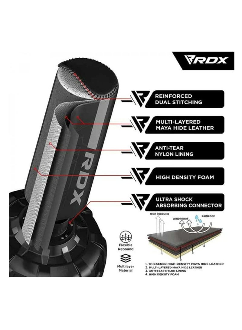 RDX Black 6ft F6 Kara Free Standing Punching Bag with Gloves - Image 3