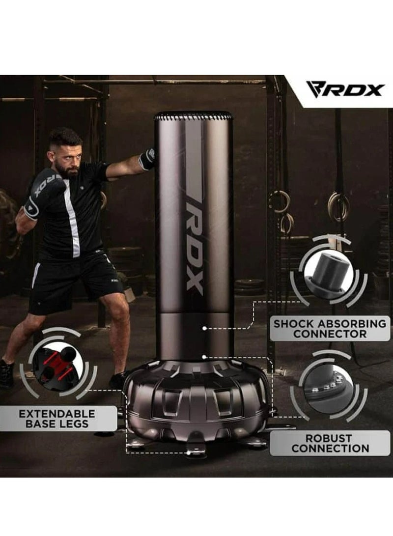 RDX Black 6ft F6 Kara Free Standing Punching Bag with Gloves - Image 5