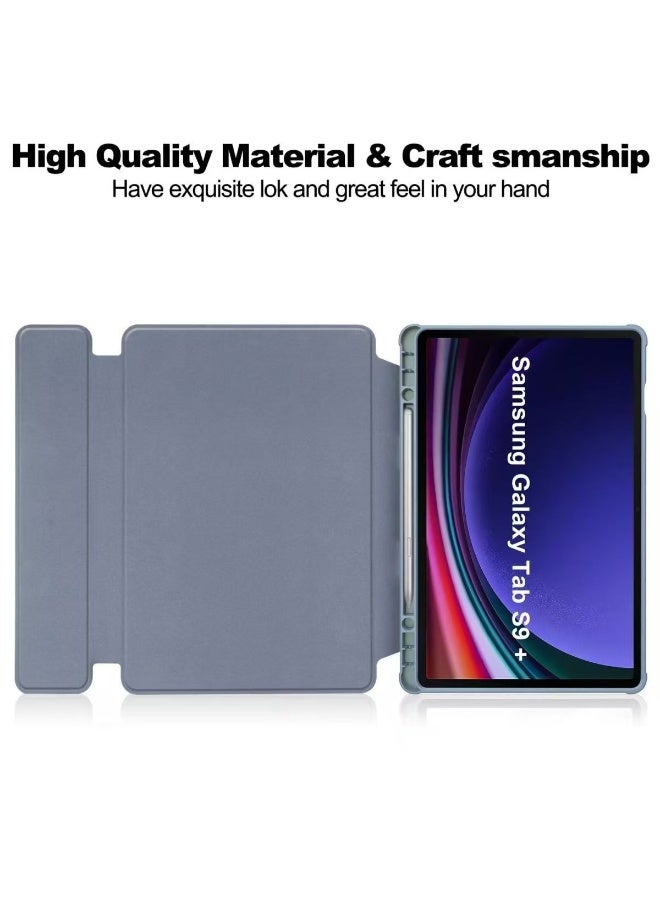 Samsung Galaxy Tab A9 Plus/A9+ 5G 11 Inch 2023 Model (SM-X210/X216/X218)، غطاء حامل نحيف وخفيف مع لوحة مفاتيح بلوتوث لاسلكية قابلة للفصل مغناطيسيًا، أسود (الخزامى الأرجواني) - Image 4