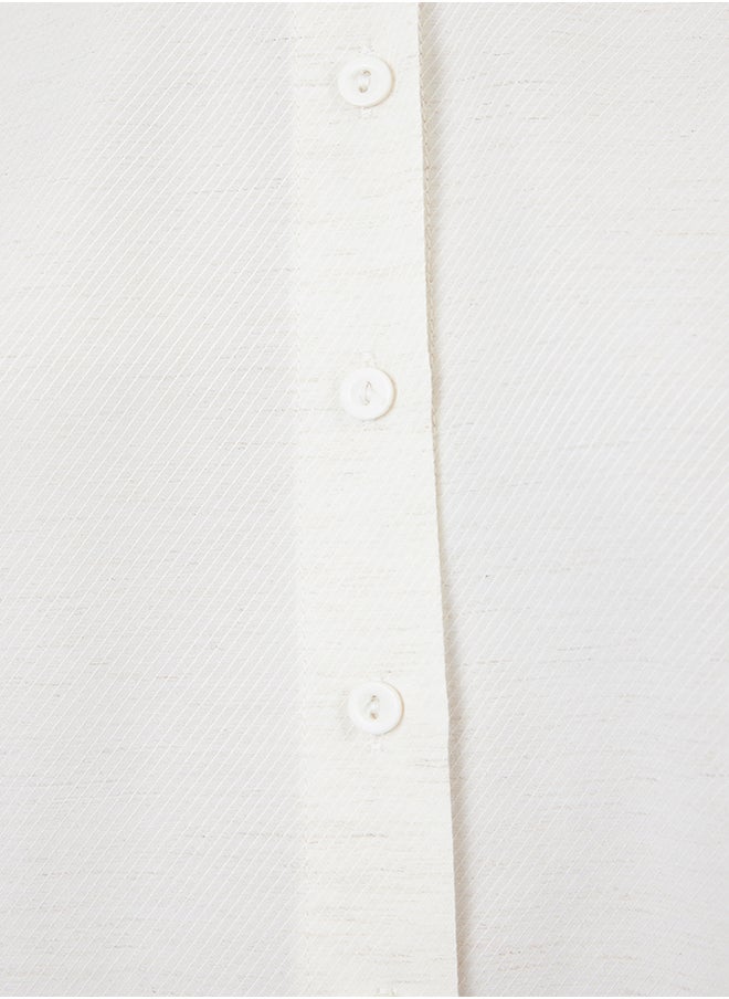 trendyol - Ecru Linen Look Woven Shirt TWOSS24GO00217 - Image 1