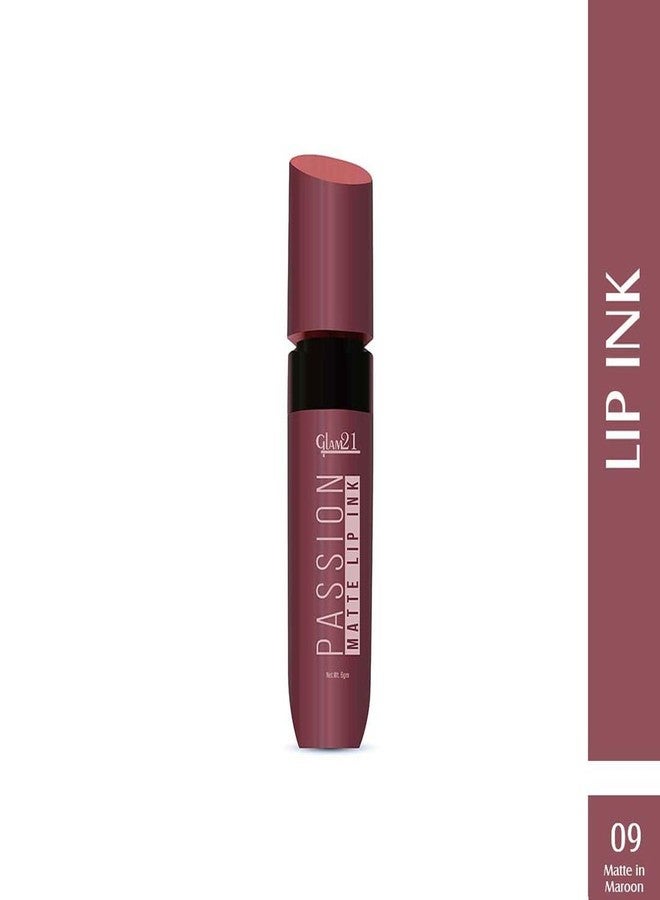 Glam 21 Glam21 Passion Matte Lip Ink | Upto 12-Hour Color Stay | Lightweight & Comfortable | Non-Sticky And Non-Drying - 09 Matte In Maroon,6gm - Image 2