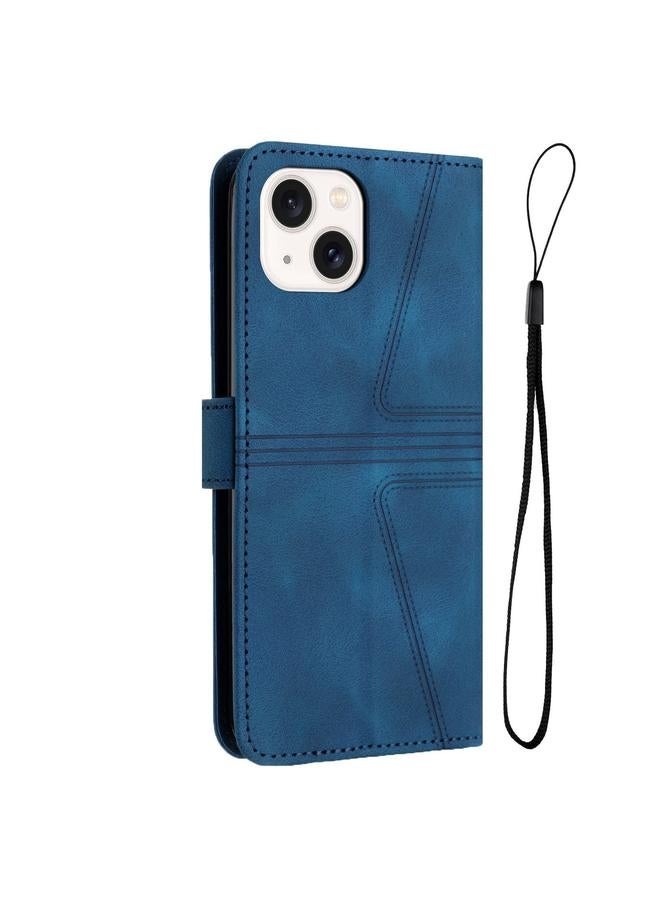 S-TOP Case For iPhone 15 Plus Triangle Solid Color Leather Phone Case - Image 3
