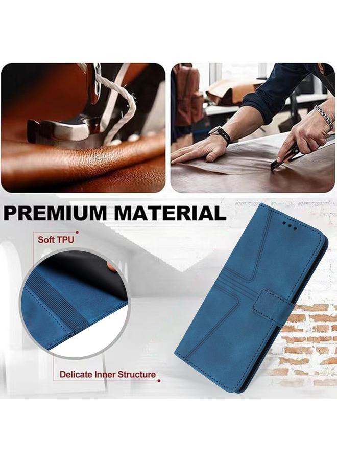 S-TOP Case For iPhone 15 Plus Triangle Solid Color Leather Phone Case - Image 5