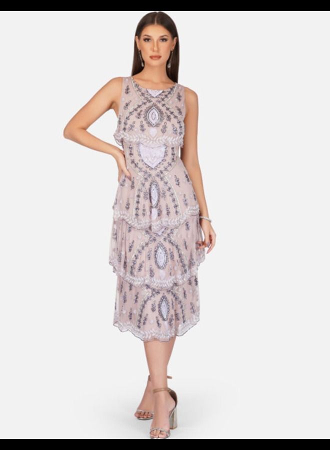MISSTRANGE Vera Tiered Midi Dress - Image 1