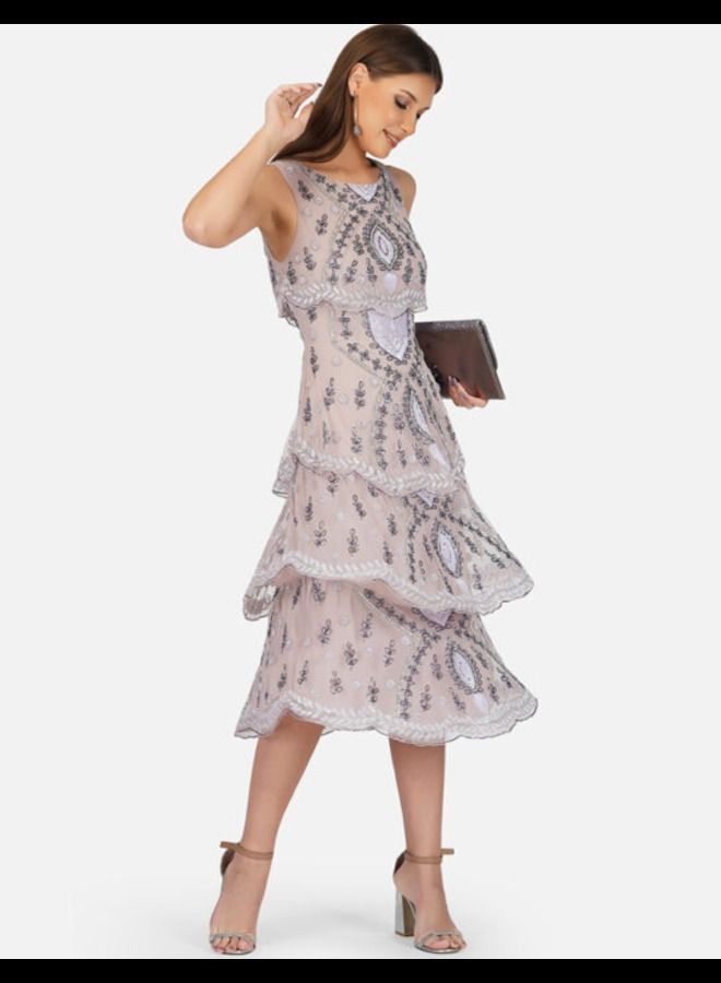 MISSTRANGE Vera Tiered Midi Dress - Image 2