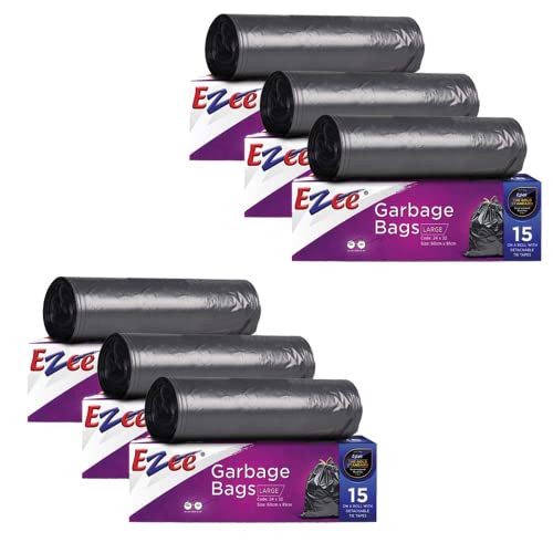 Ezee Large Garbage Bags 90 Units | 24 x 32 Inches | 15 Pcs x Pack of 6 - Image 1