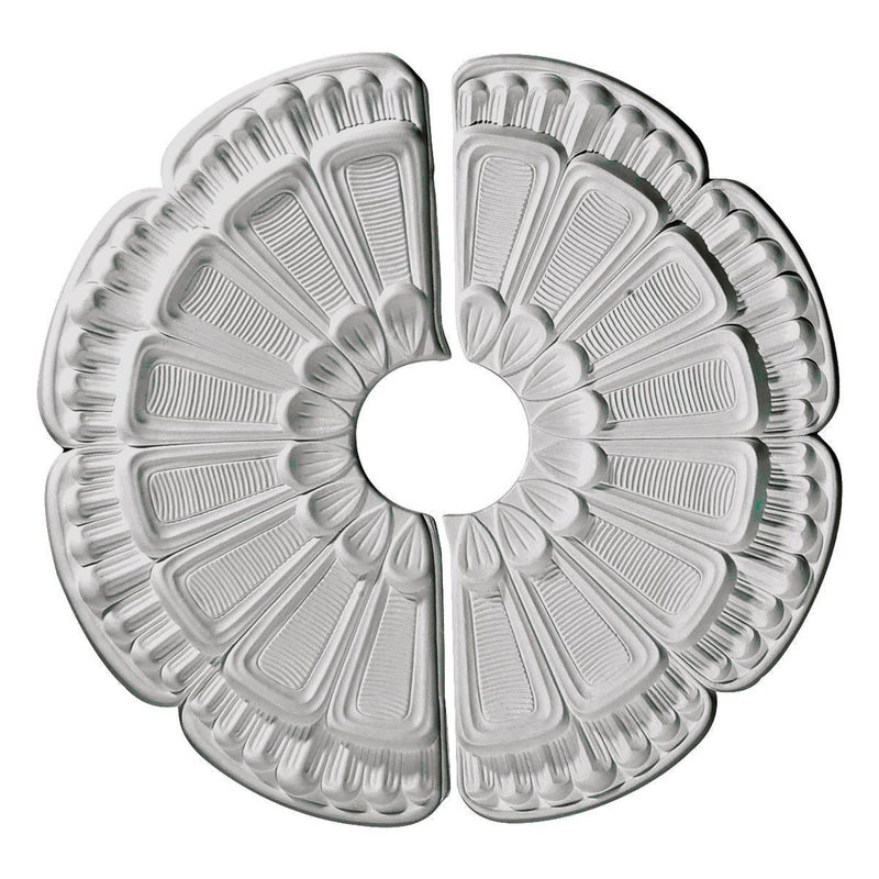 Ekena Millwork 18 1/2"OD x 3 5/8"ID x 7/8"P Flower Ceiling Medallion, Two Piece (Fits Canopies up to 3 5/8") - Image 1