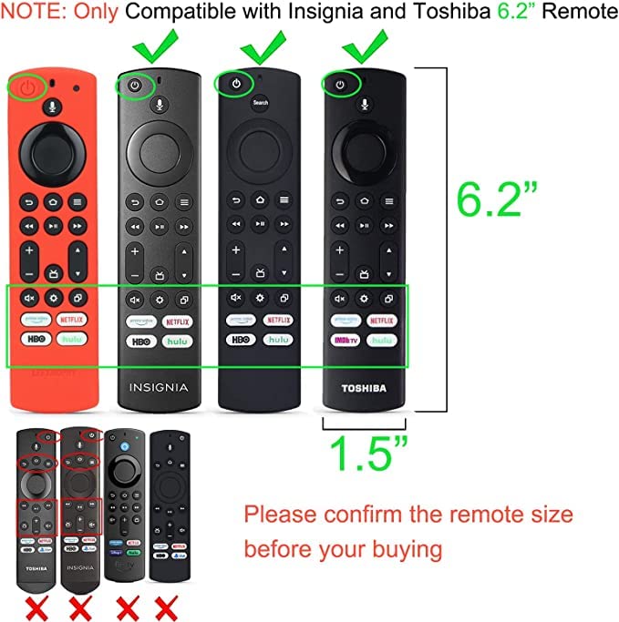 LEFXMOPHY 2023 Stick 4K Max Remote Cover for Toshiba and Insignia NSRCFNA21 CT-RC1US-21 CT95018 CTRC1US21, Silicone Protective 3-Pack Green Orange Hot Pink Case Glow in Dark - Image 2