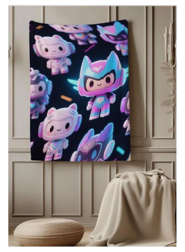 عام بطانية رقيقة من الفانيلا الكرتونية للأطفال أو الطلاب (دافئة ومريحة ومناسبة للنوم والألعاب) 100 سم * 150 سم - Image 4