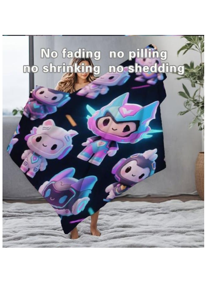 عام بطانية رقيقة من الفانيلا الكرتونية للأطفال أو الطلاب (دافئة ومريحة ومناسبة للنوم والألعاب) 100 سم * 150 سم - Image 5