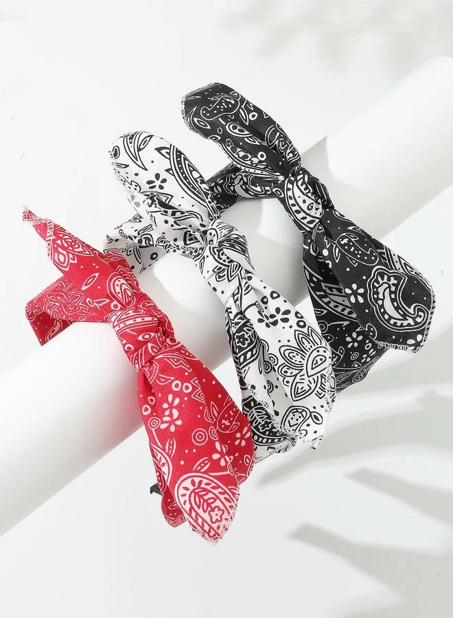 Take Two Pack of 3 - Girls Graphic Print Headbands