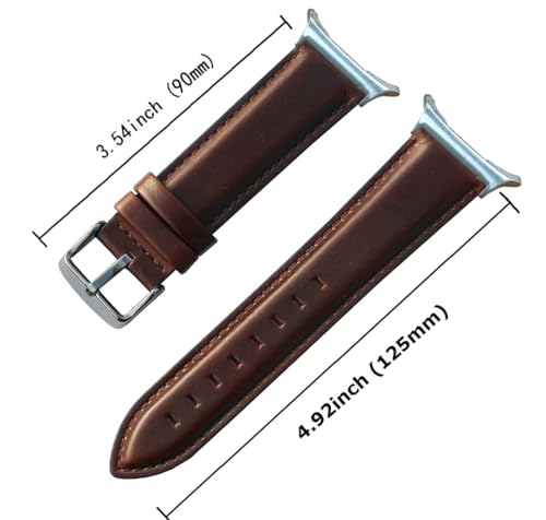 OTOPO for Samsung Galaxy Watch 8/7 Ultra Bands 47mm 2025/2024 Men Women, No Gaps Quick Release Genuine Leather Replacement strap with Stainless Steel Buckle for Galaxy Watch Ultra Smartwatch 2Pack - Image 3