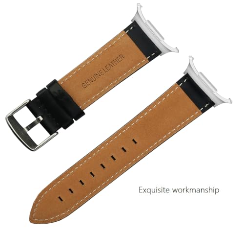 OTOPO for Samsung Galaxy Watch 8/7 Ultra Bands 47mm 2025/2024 Men Women, No Gaps Quick Release Genuine Leather Replacement strap with Stainless Steel Buckle for Galaxy Watch Ultra Smartwatch 2Pack - Image 4