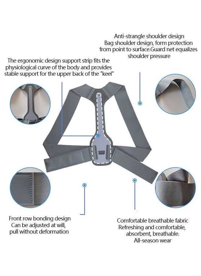 Back Support Posture Corrector, Back Brace Posture Corrector for Women  Men, Fully Adjustable Back Brace, Comfortable Posture Support for Back Neck and Shoulder Relief S - Image 2