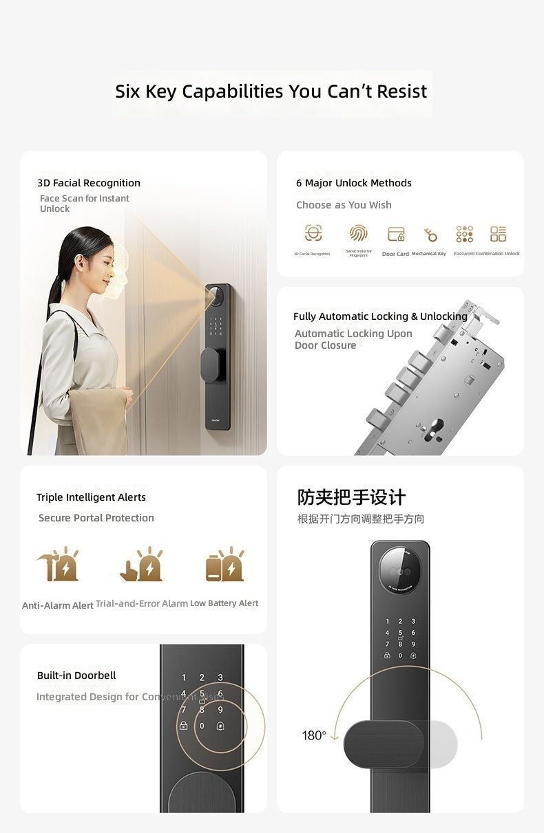 Haier Leader Smart Fingerprint Lock for Home Entry - Top 10 Brand, Anti-Theft Electronic Door Lock - Image 3
