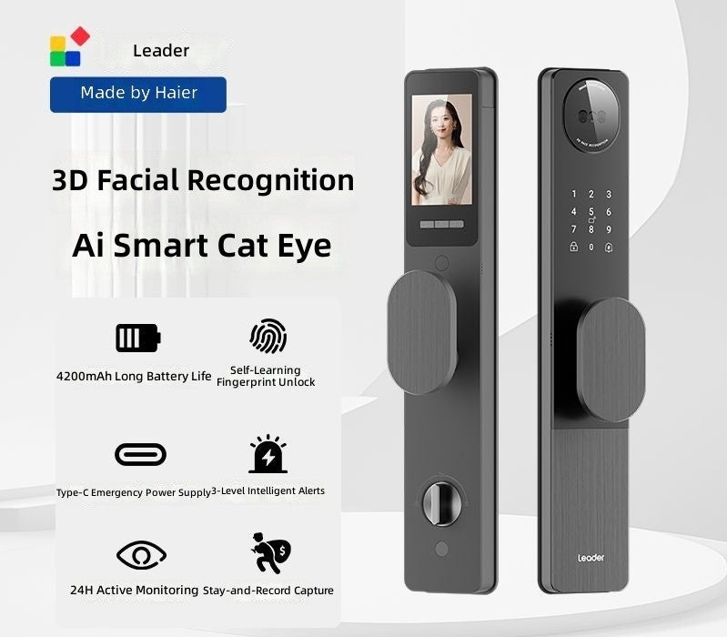 Haier Leader Smart Fingerprint Lock for Home Entry - Top 10 Brand, Anti-Theft Electronic Door Lock - Image 1