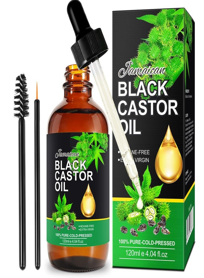 Jamaican Black Castor Oil 4Fl Oz, Organic Cold Pressed Unrefined Castor Oils for Hair Growth & Skin Care, Nourish Eyelashes and Eyebrows - Glass Bottle - Image 1